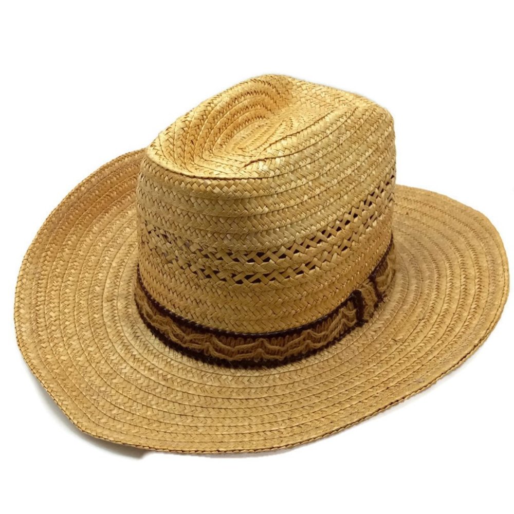 Teton Natural Woven Straw Western Sun Hat